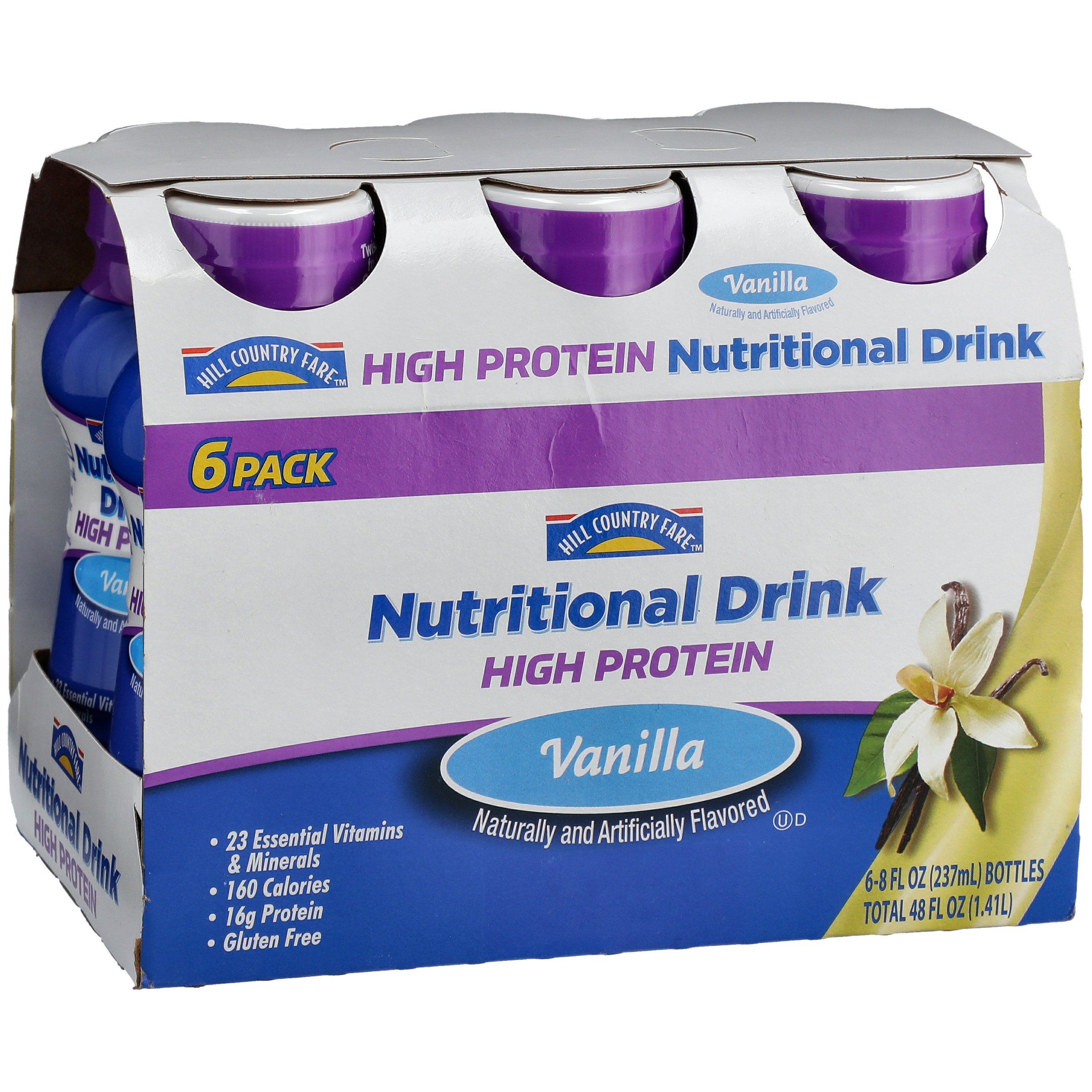 Hill Country Fare High Protein Vanilla Nutritional Drink 6 pk Shop Diet & Fitness at HEB