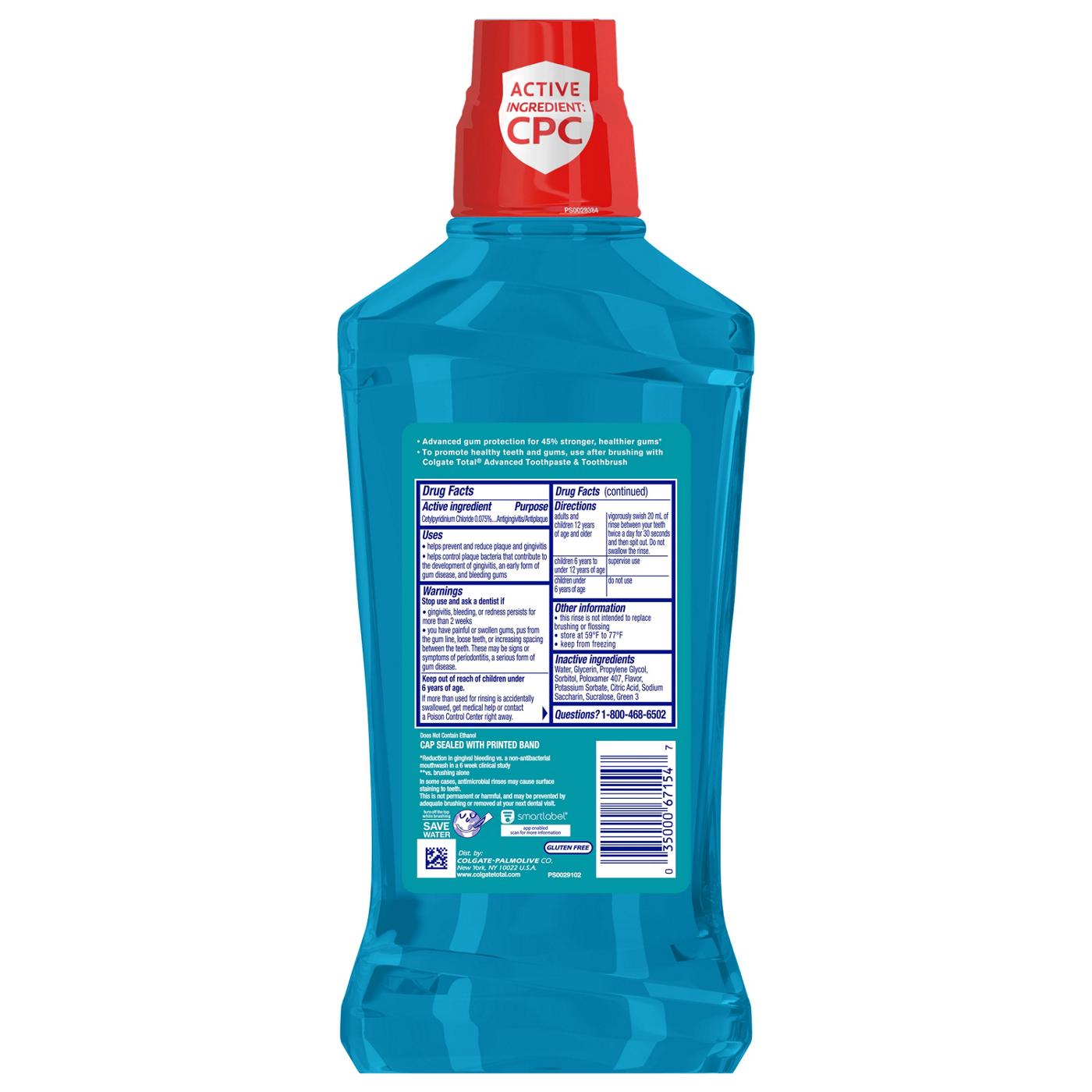 Colgate Total Gum Health Antibacterial Mouthwash - Clean Mint; image 3 of 7