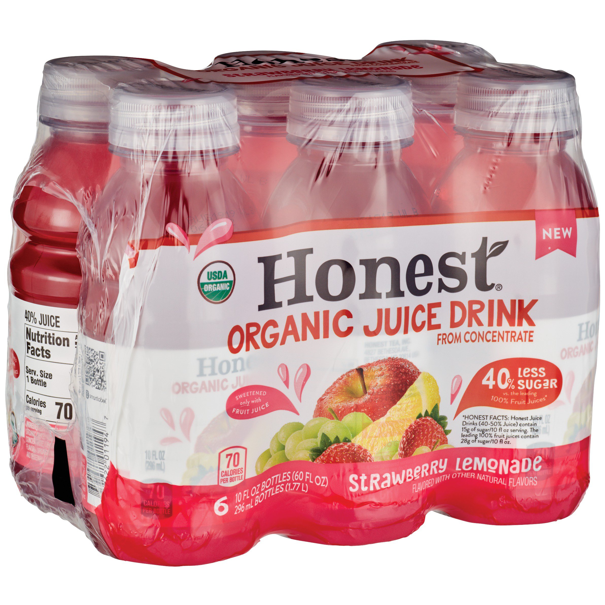 Honest Organic Strawberry Lemonade Juice Drink 10 oz Bottles Shop