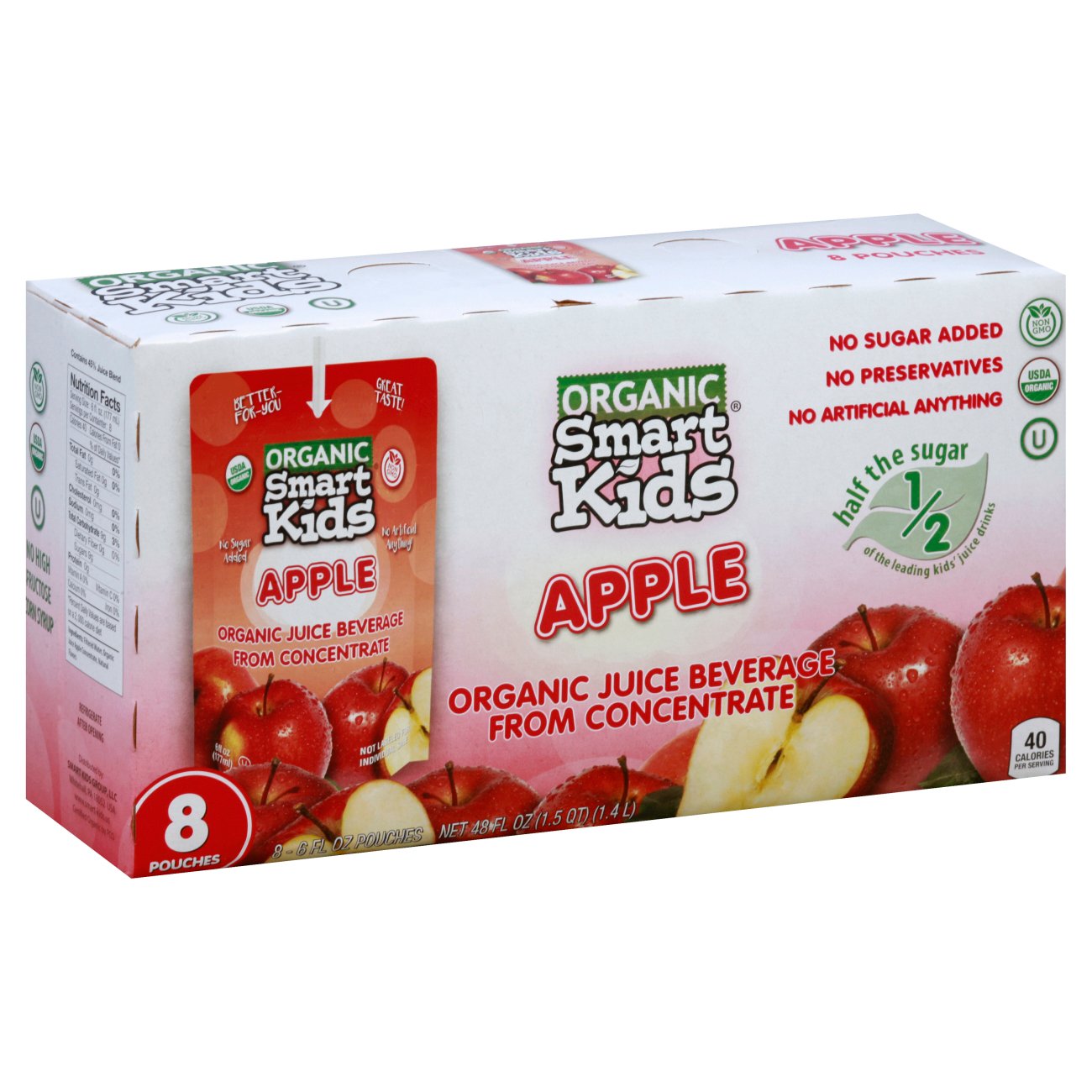 Smart Kids Organic Apple Juice Beverage 6 oz Pouches - Shop Juice at H-E-B