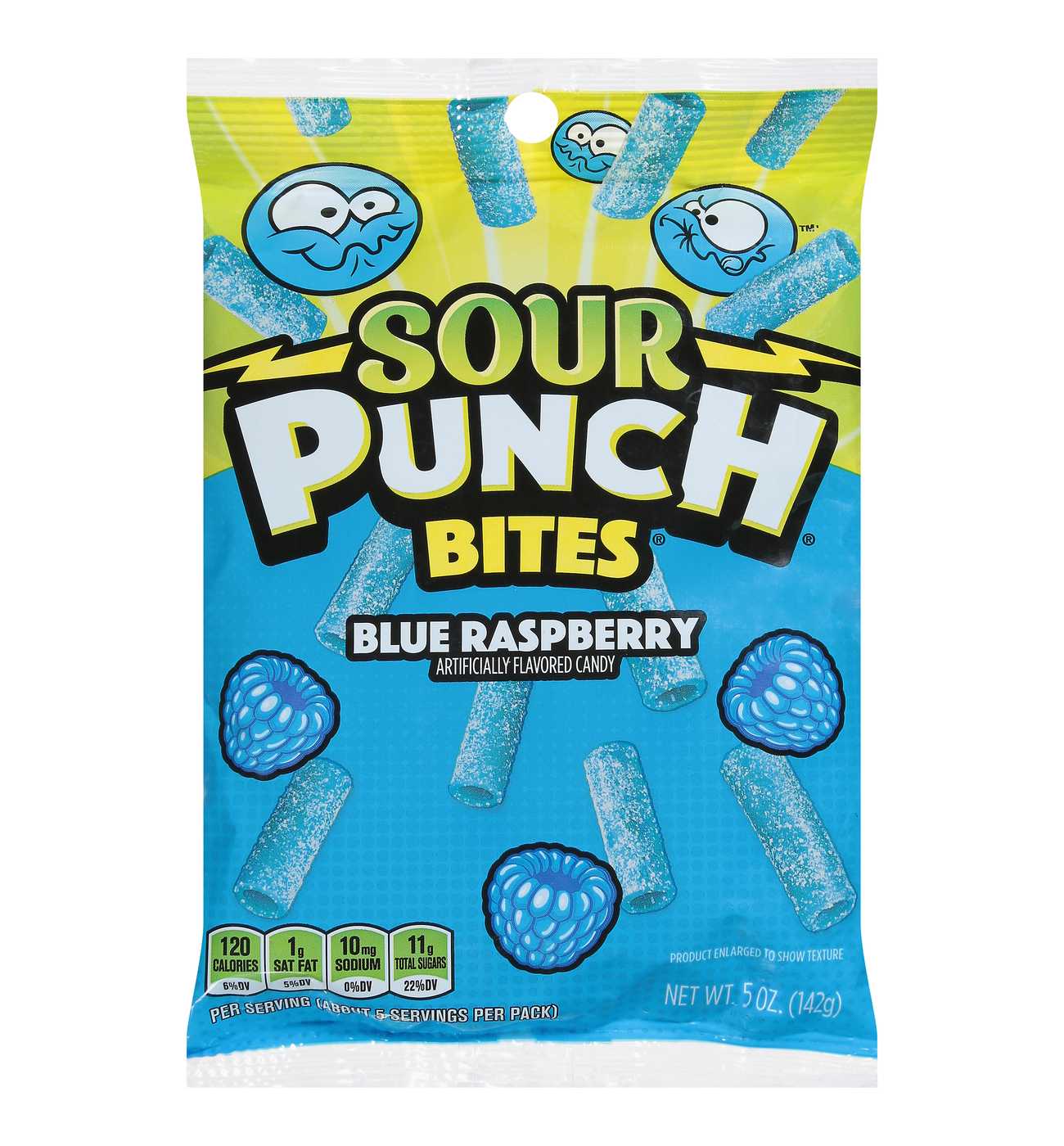 Sour Punch Bites Blue Raspberry Gummy Candy; image 1 of 4