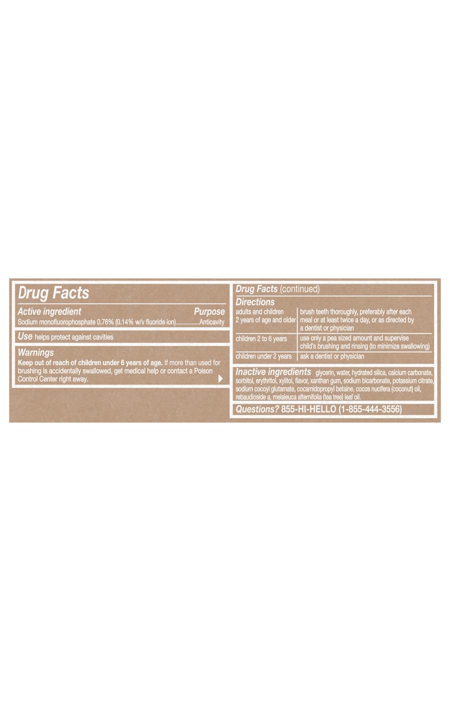 hello Naturally Fresh Fluoride Whitening Toothpaste; image 2 of 2