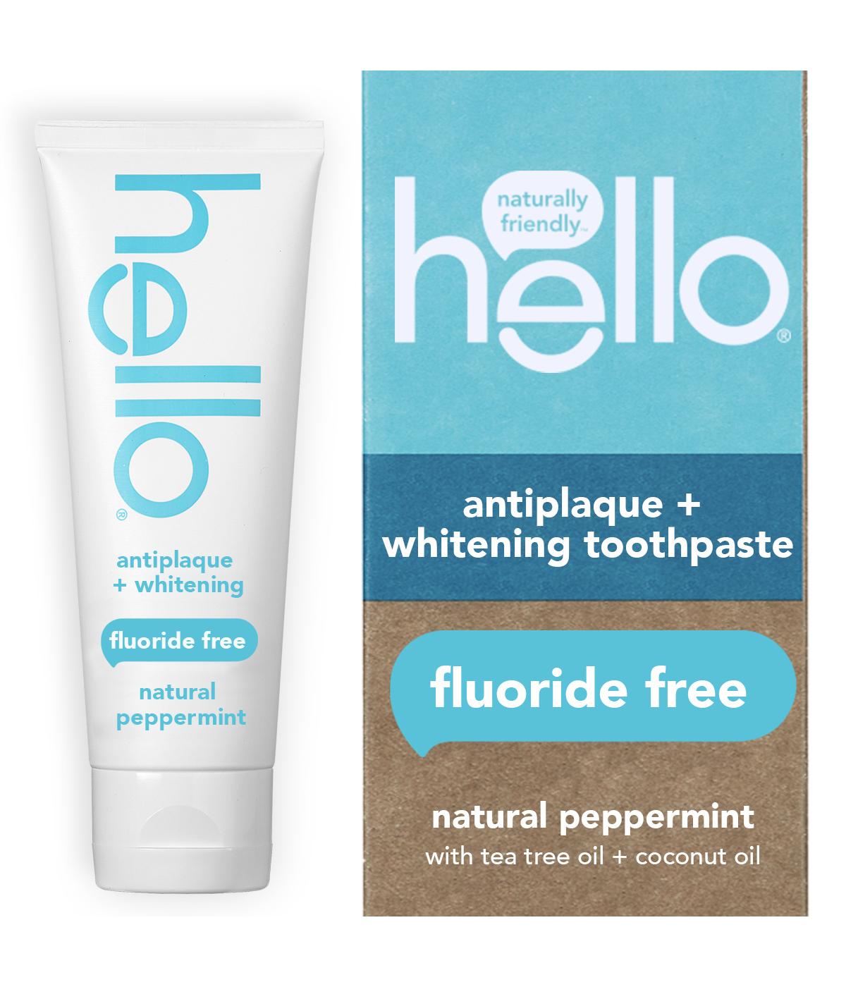hello Antiplaque + Whitening Fluoride Free Toothpaste - Natural Peppermint; image 6 of 10