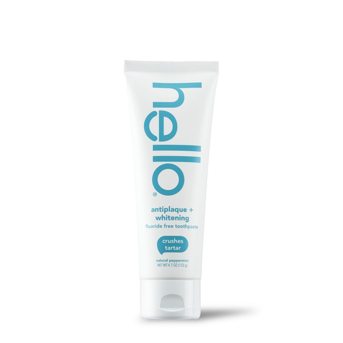hello Antiplaque + Whitening Fluoride Free Toothpaste - Natural Peppermint; image 7 of 10