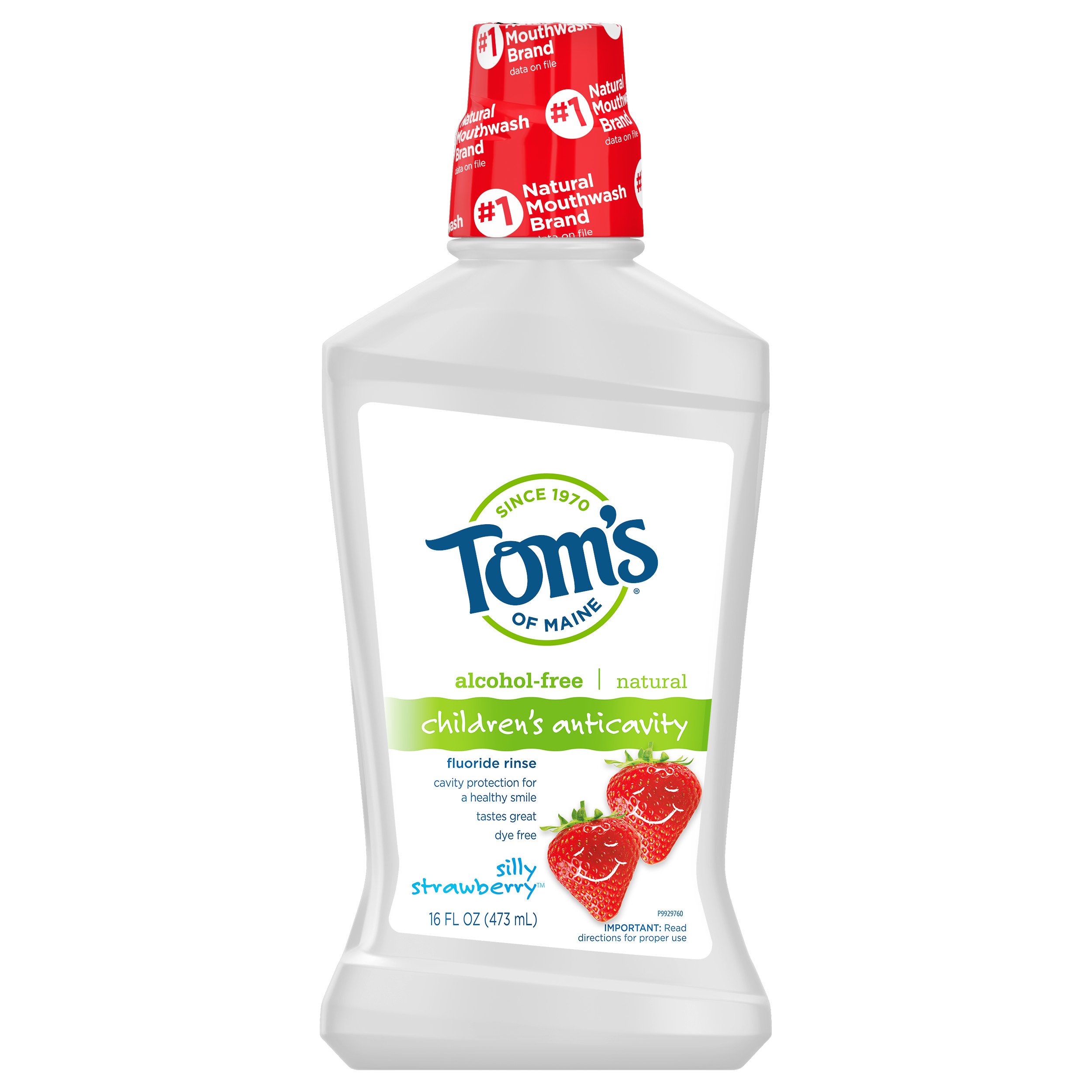 Tom's of Maine Children's Natural Anticavity Fluoride Rinse - Silly Strawberry, 16 oz