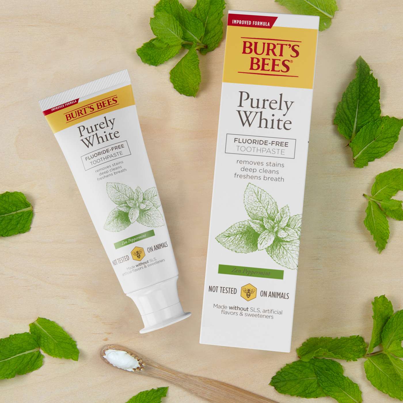 Burt's Bees Purely White Fluoride-Free Toothpaste - Zen Peppermint; image 7 of 8