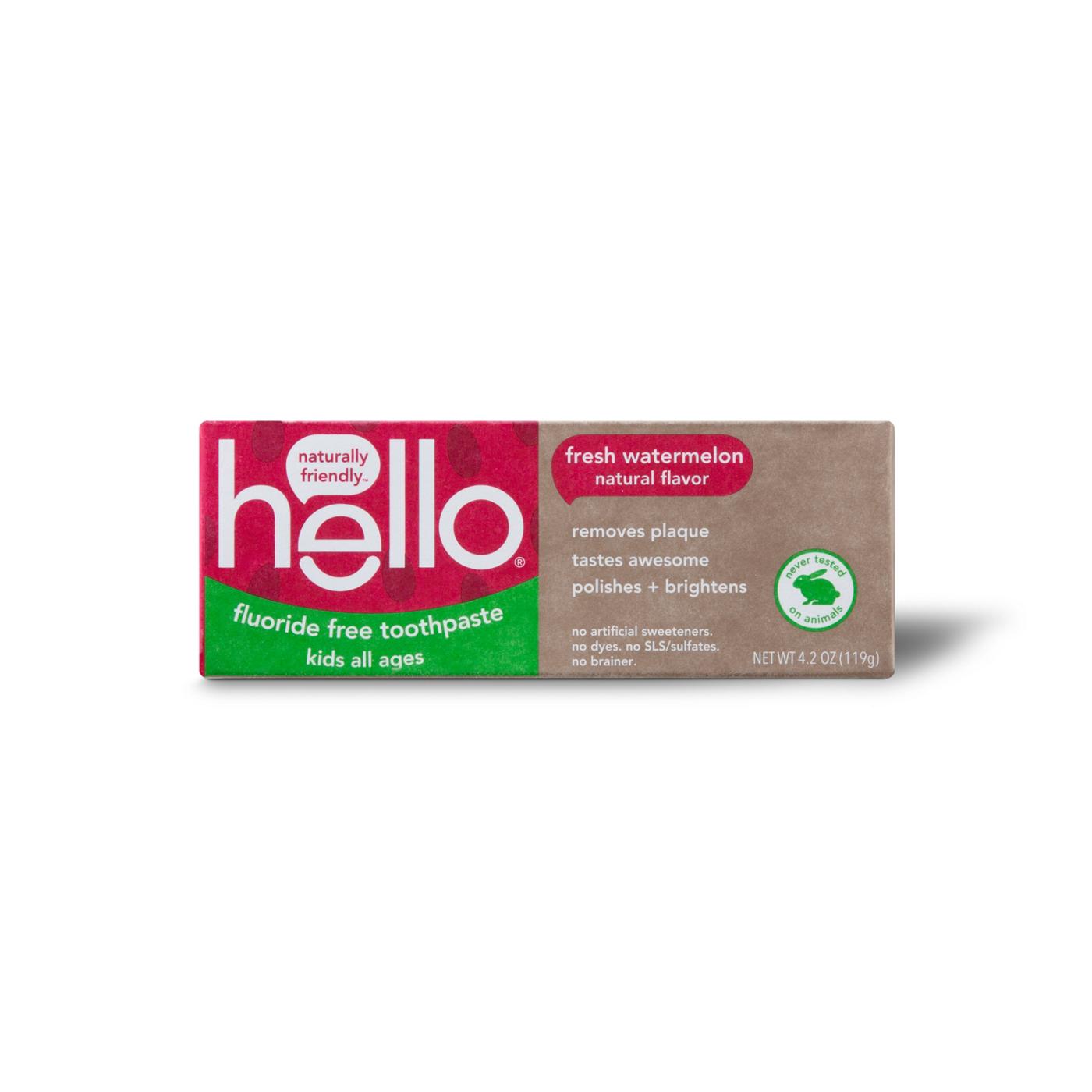 hello Kids Fluoride Free Toothpaste - Fresh Watermelon; image 3 of 8