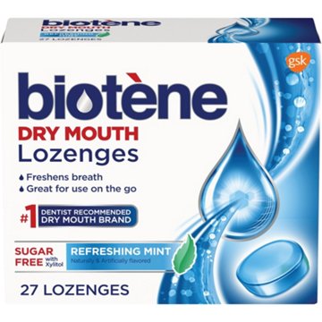 Biotene Dry Mouth Lozenges for Fresh Breath, Refreshing Mint, 27 ct