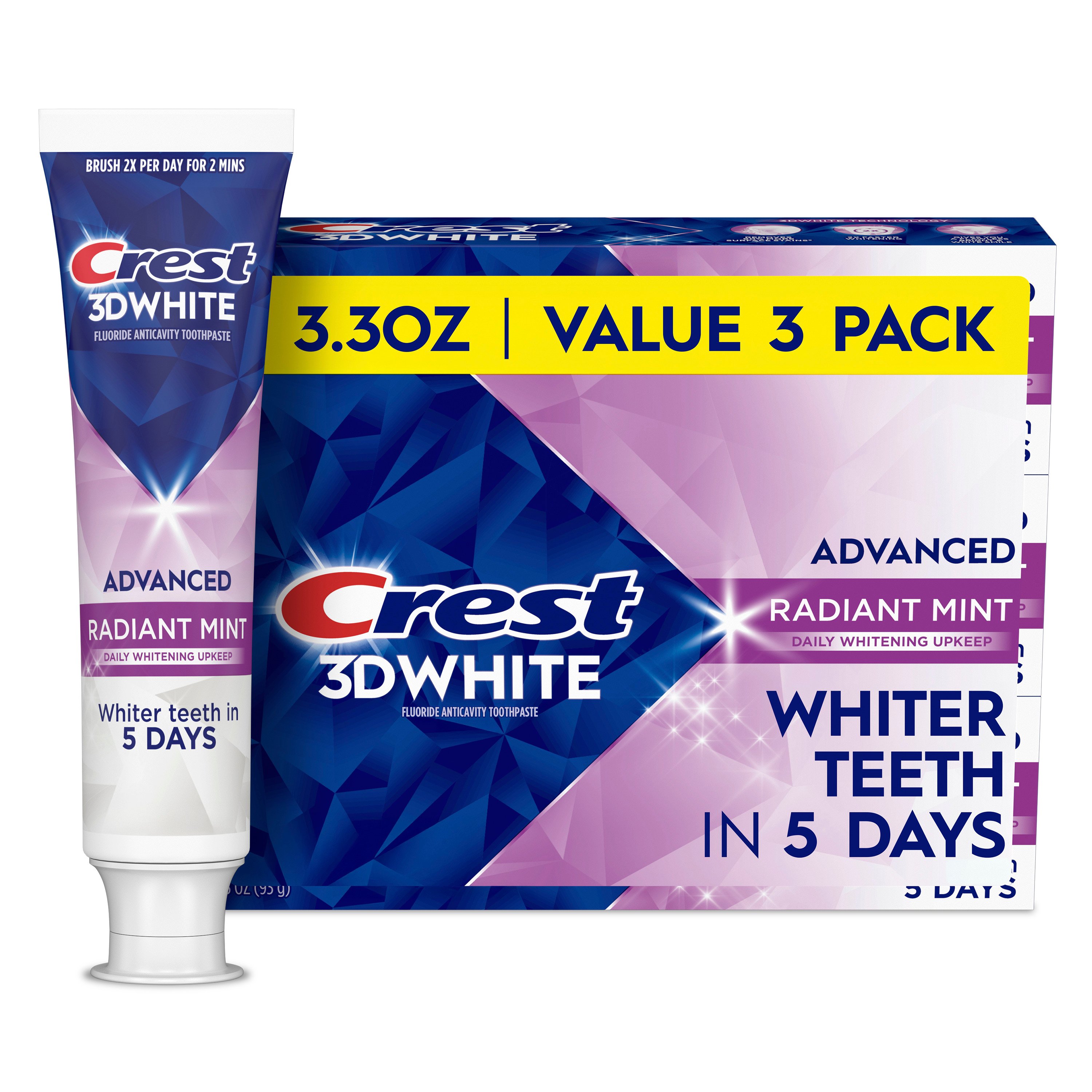 Crest 3D White Whitening Toothpaste Radiant Mint, 3 Pk Shop