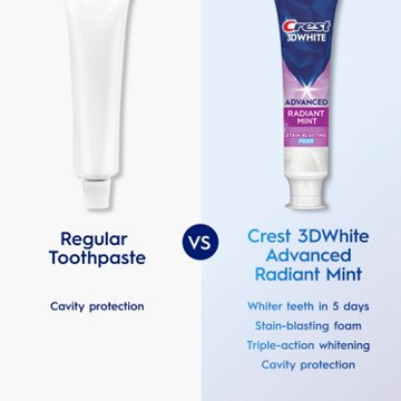 Crest 3DWhite Advanced Teeth Whitening Toothpaste, Radiant Mint