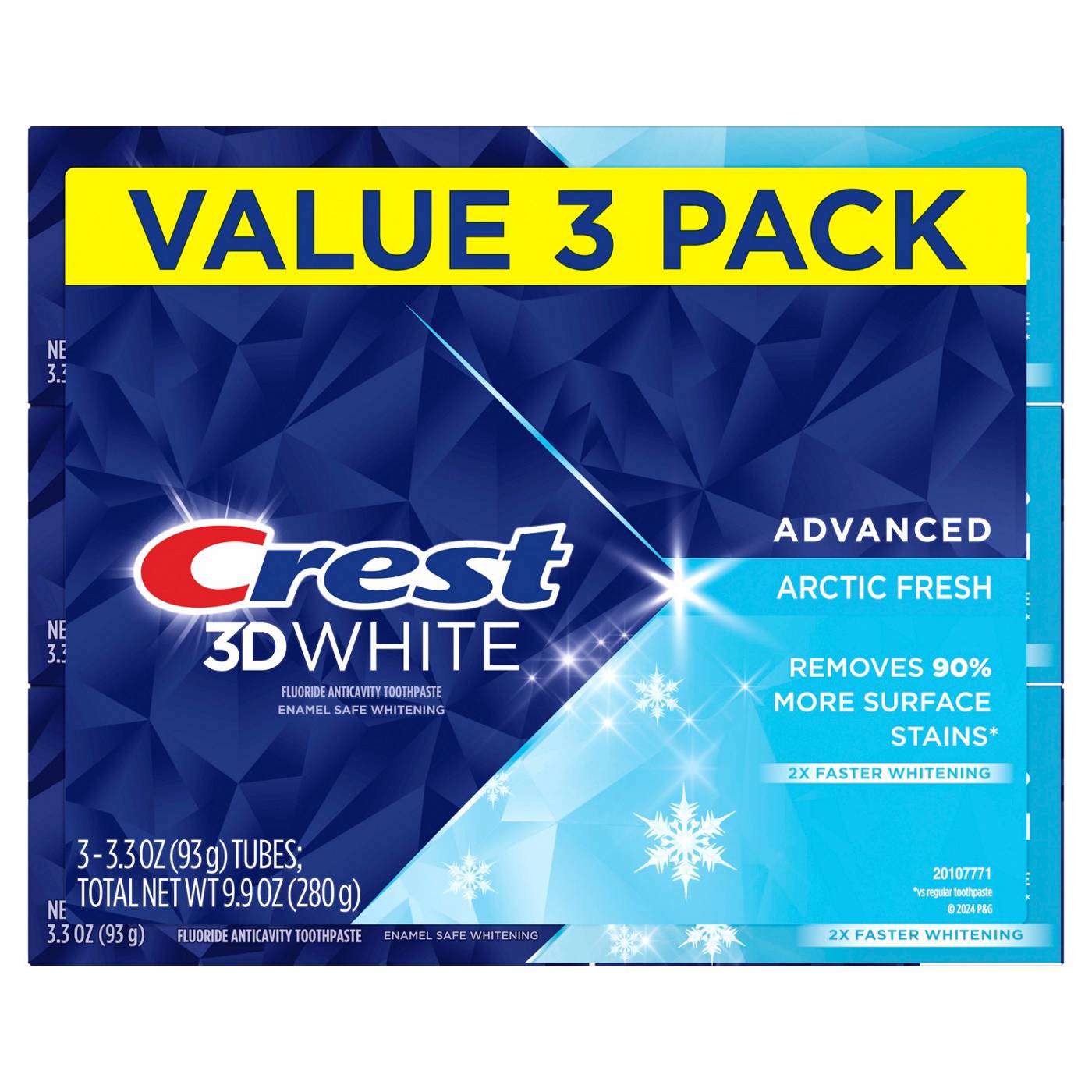 Crest 3D White Whitening Toothpaste - Arctic Fresh, 3 Pk; image 1 of 10