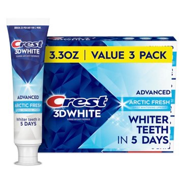 Crest 3D White Whitening Toothpaste - Arctic Fresh, 3 Pk, 9.9 oz