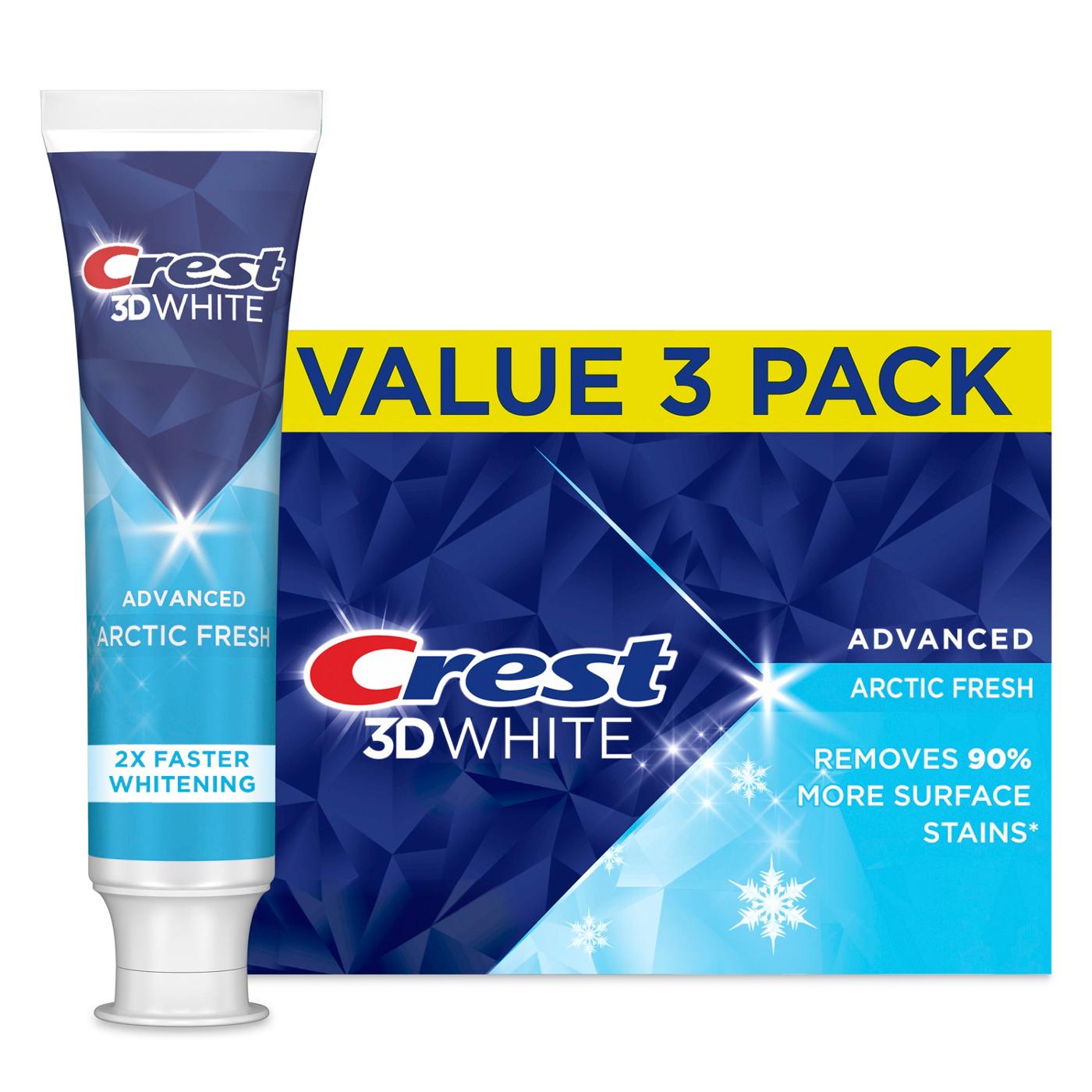 Crest 3D White Whitening Toothpaste - Arctic Fresh, 3 Pk; image 7 of 8