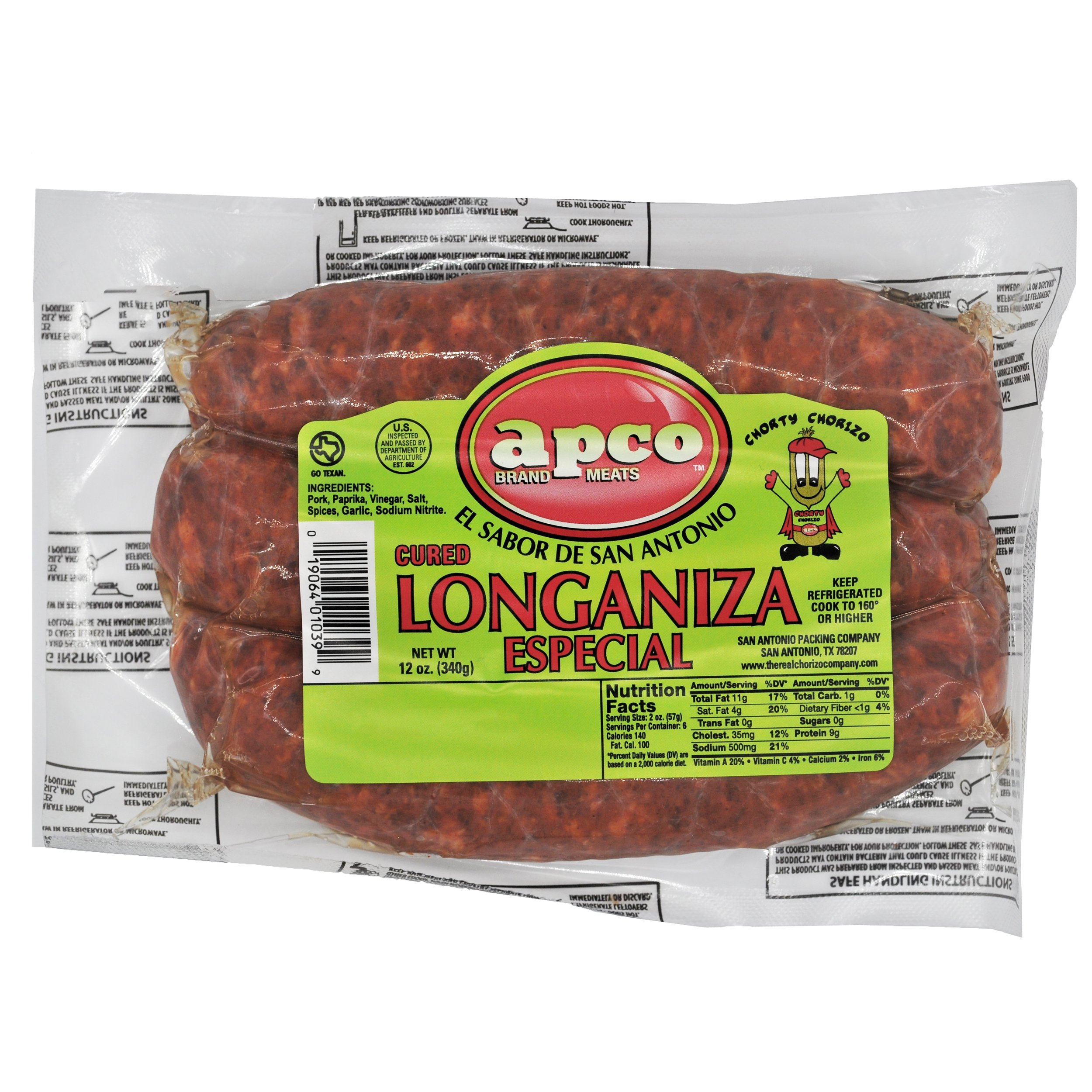 Apco Longaniza Cured Pork Sausage Especial