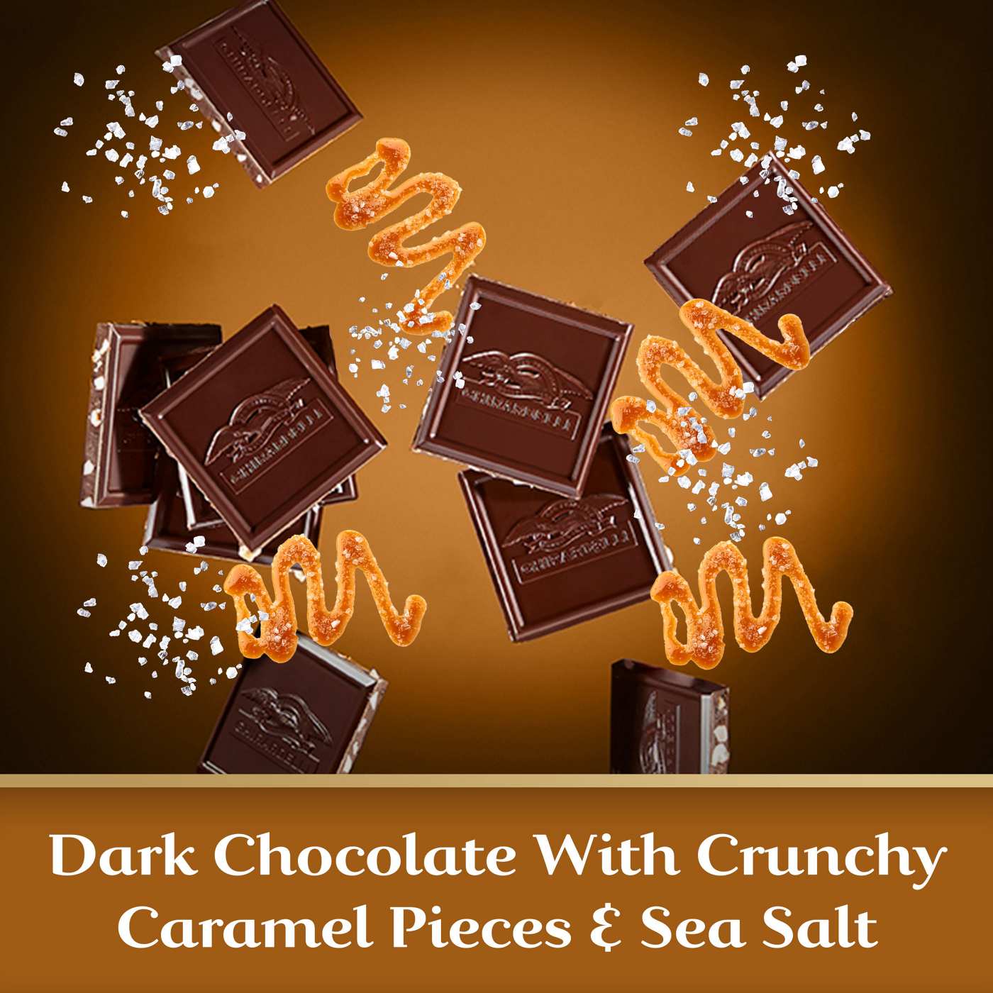 Ghirardelli Salted Caramel Intense Dark Chocolate Bar; image 5 of 6