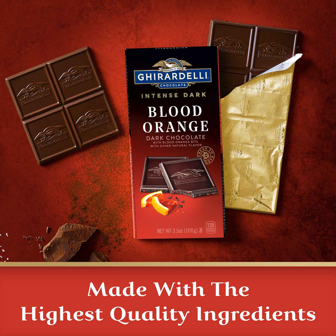 Ghirardelli Intense Dark Blood Orange Chocolate Bar; image 3 of 7