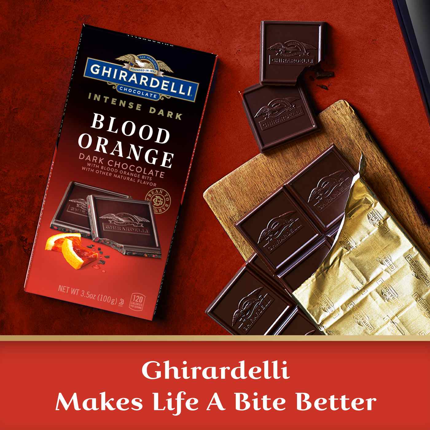 Ghirardelli Intense Dark Blood Orange Chocolate Bar; image 4 of 7