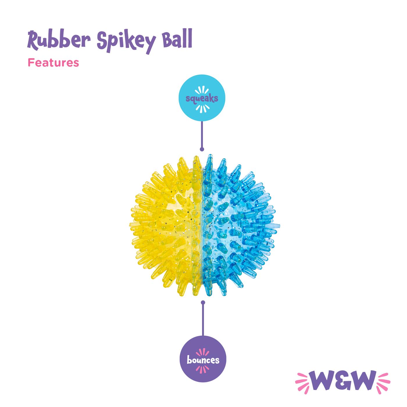Woof & Whiskers Spiky Rubber Ball Dog Toy; image 4 of 4
