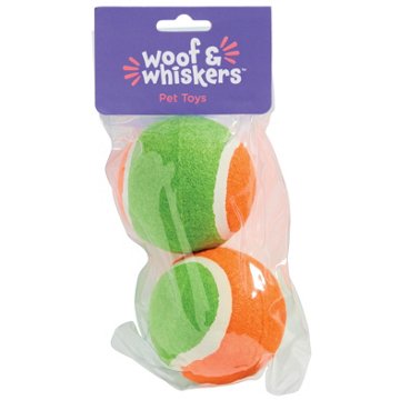 Woof & Whiskers Tennis Balls Dog Toy, 2 pk