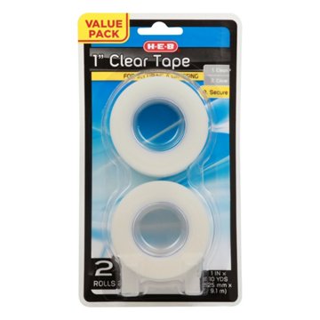 H-E-B 1 Inch Clear Tape, 2 ct