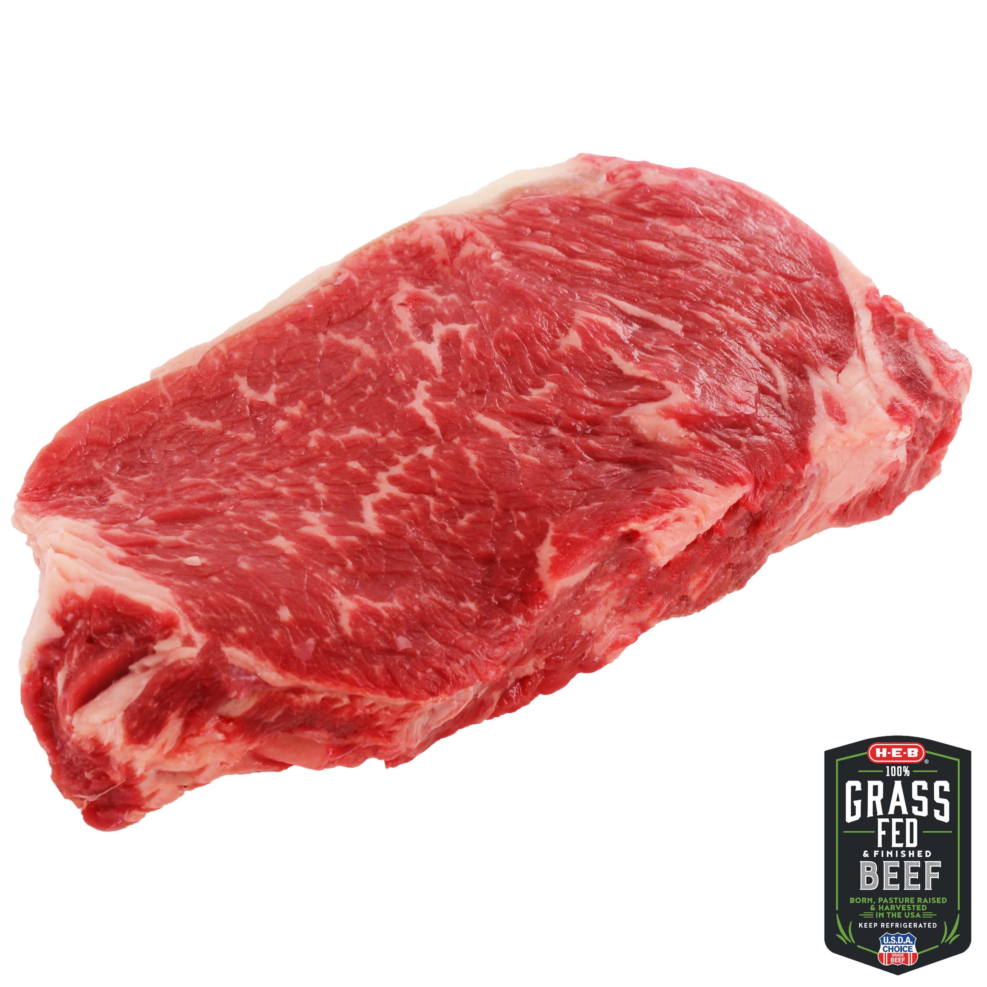 H-E-B Grass Fed New York Strip Steak Boneless - Shop Beef At H-E-B