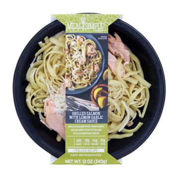 Meal Simple by H-E-B Grilled Salmon & Lemon Garlic Pasta Bowl, 12 oz