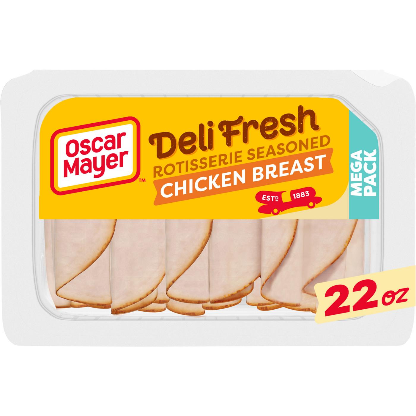 Oscar Mayer Deli Fresh Rotisserie Seasoned Sliced Chicken Breast Lunch Meat - Mega Pack; image 1 of 6
