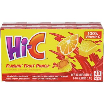 Hi-C Flashin' Fruit Punch 8 pk Juice Boxes, 6 oz