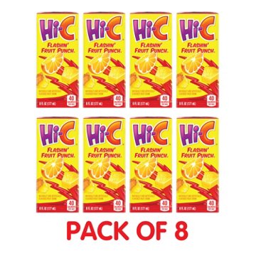 Hi-C Flashin' Fruit Punch 8 pk Juice Boxes, 6 oz