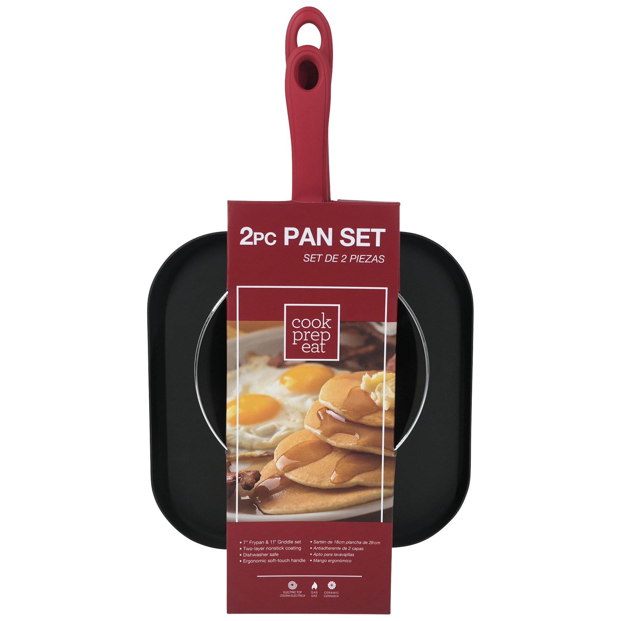 Cook Prep Eat Griddle And Frying Pan Set Red Shop Frying pans
