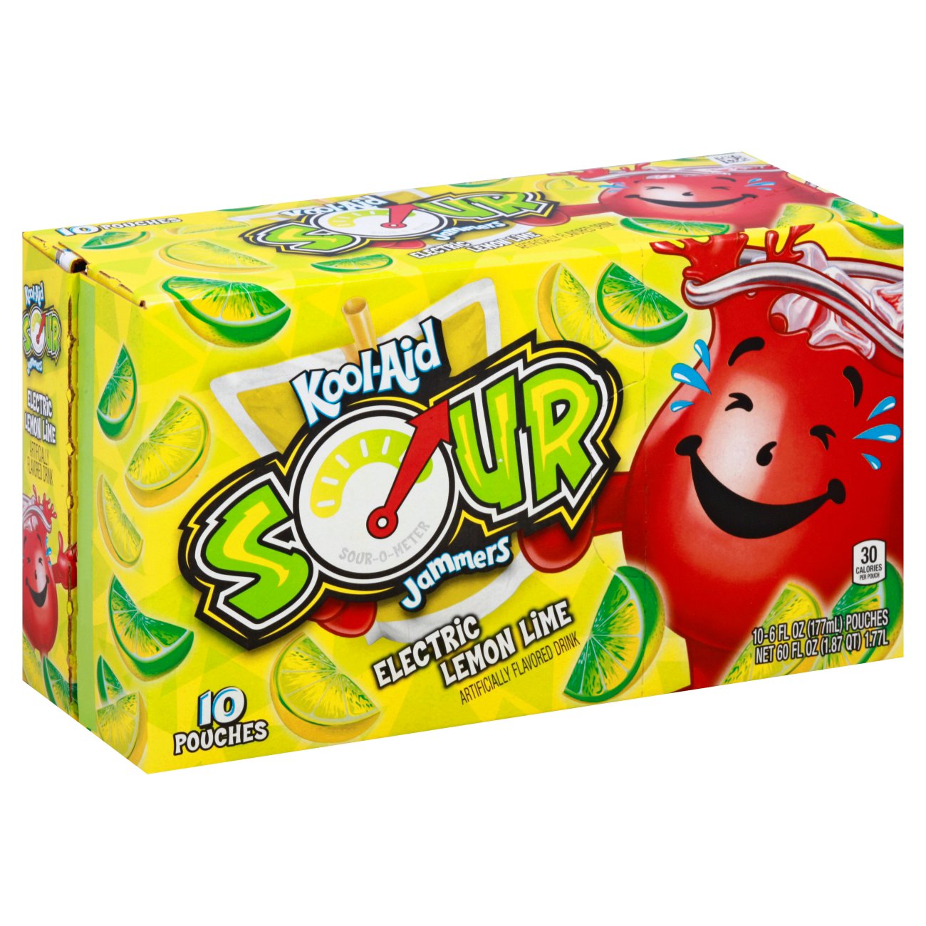 KoolAid Sour Jammers Electric Lemon Lime 6 oz Pouches Shop Juice at