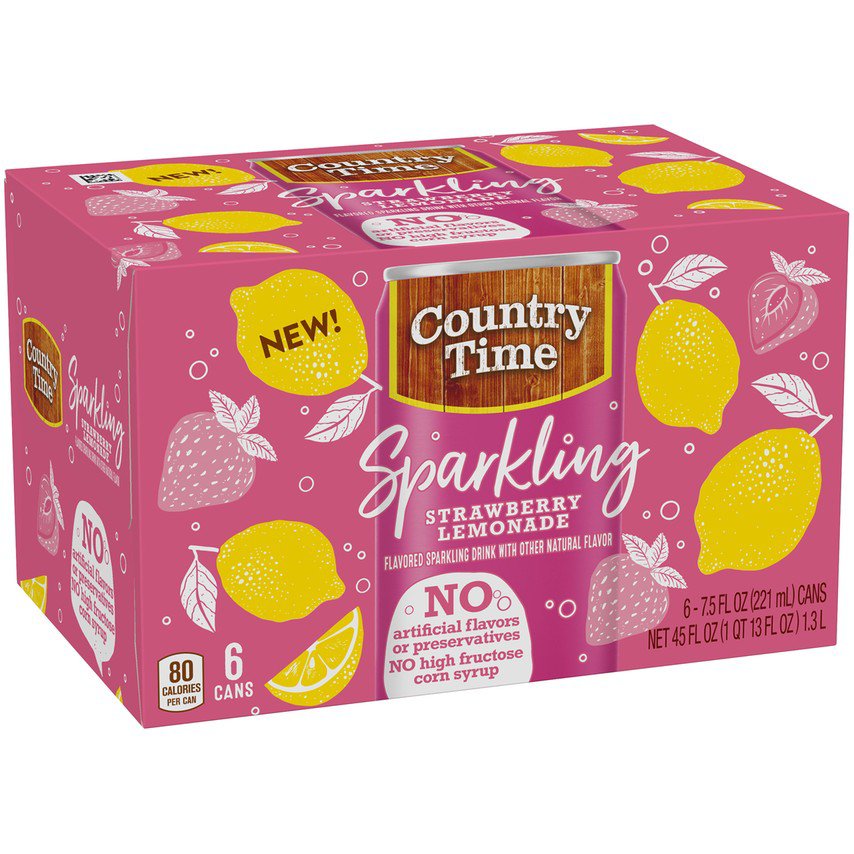 Country Time Sparkling Strawberry Lemonade 7.5 oz Cans Shop Juice at