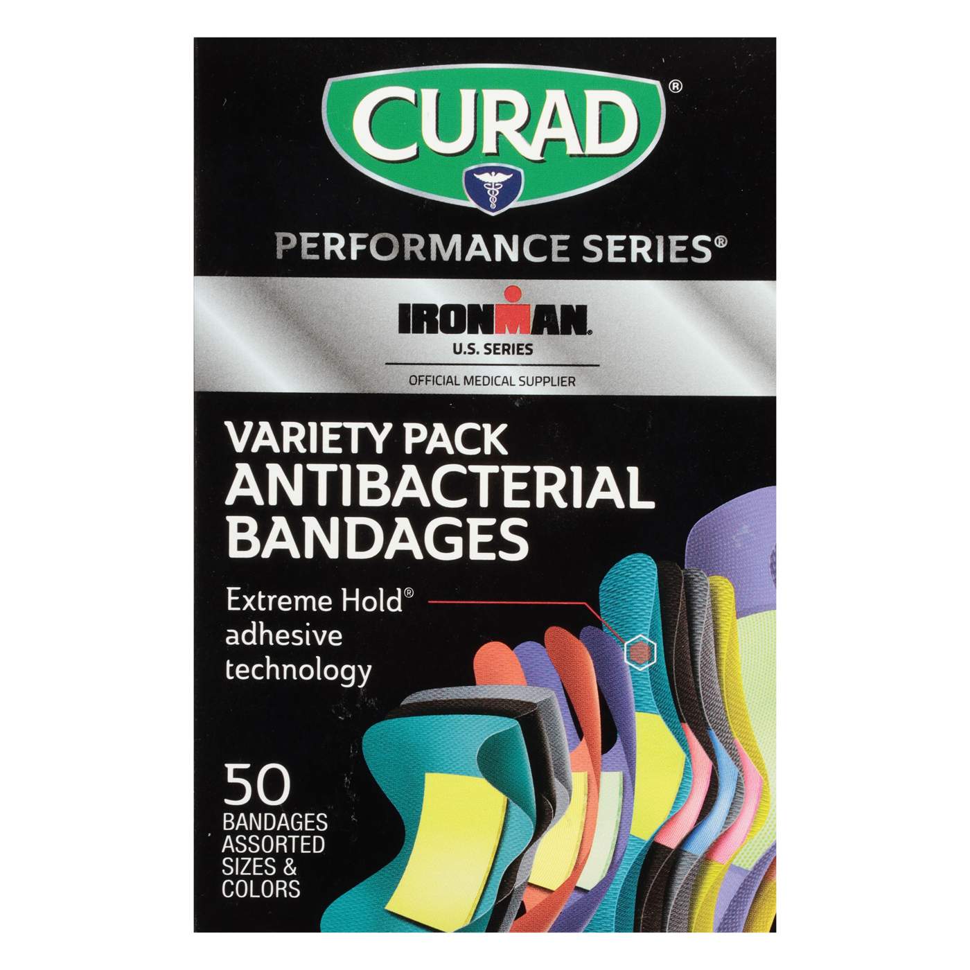 Curad Performance Series Fabric Variety Pack Antibacterial Bandages; image 1 of 3