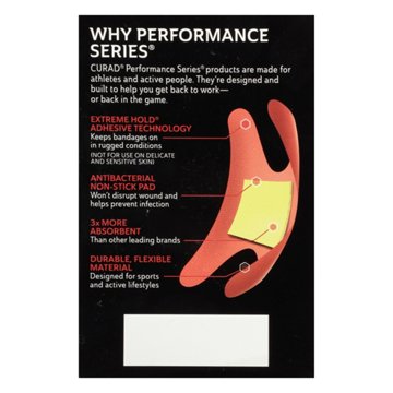 Curad Performance Series Fabric Variety Pack Antibacterial Bandages, 50 ct