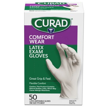 Curad Comfort Wear Latex Exam Gloves