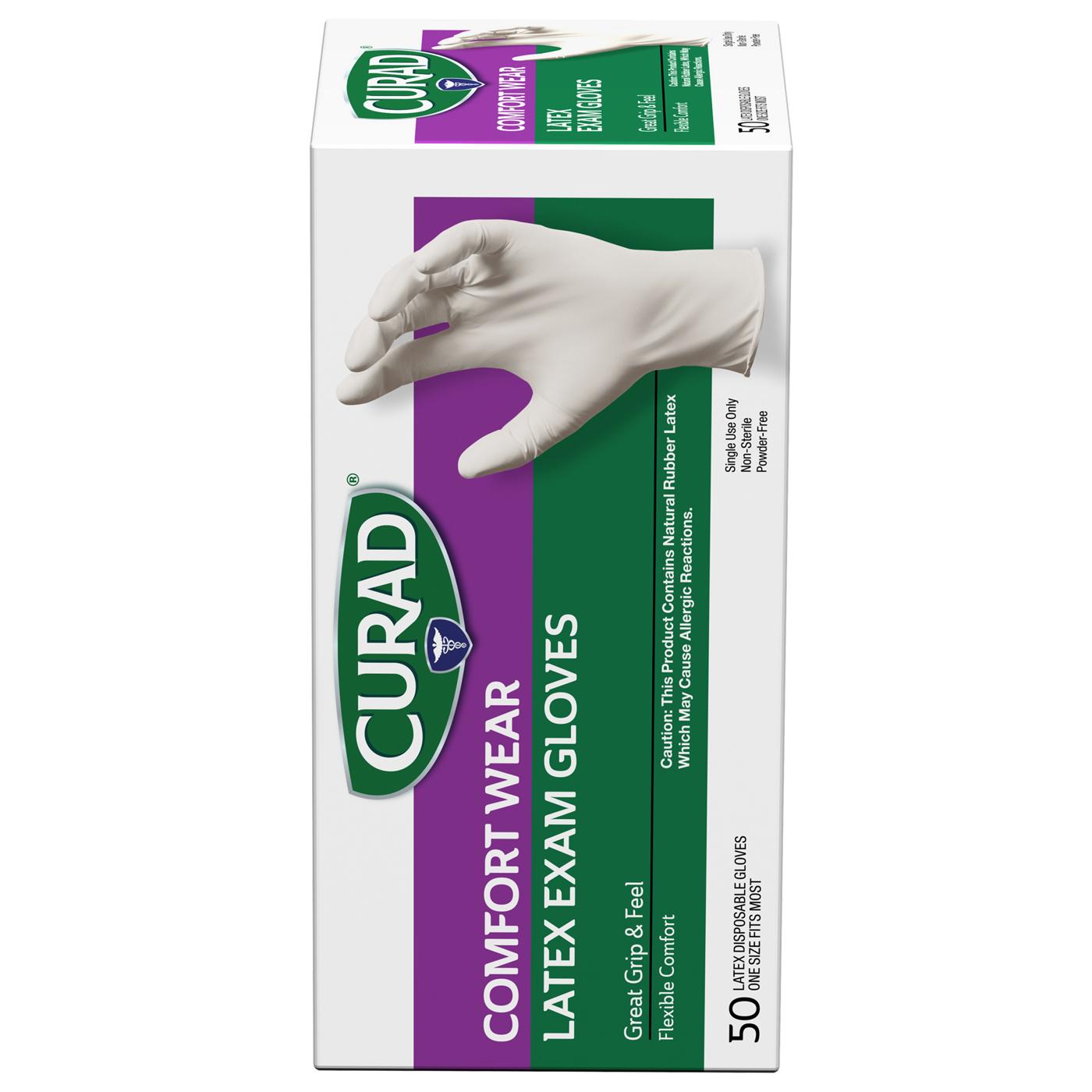 Curad Comfort Wear Latex Exam Gloves; image 2 of 4