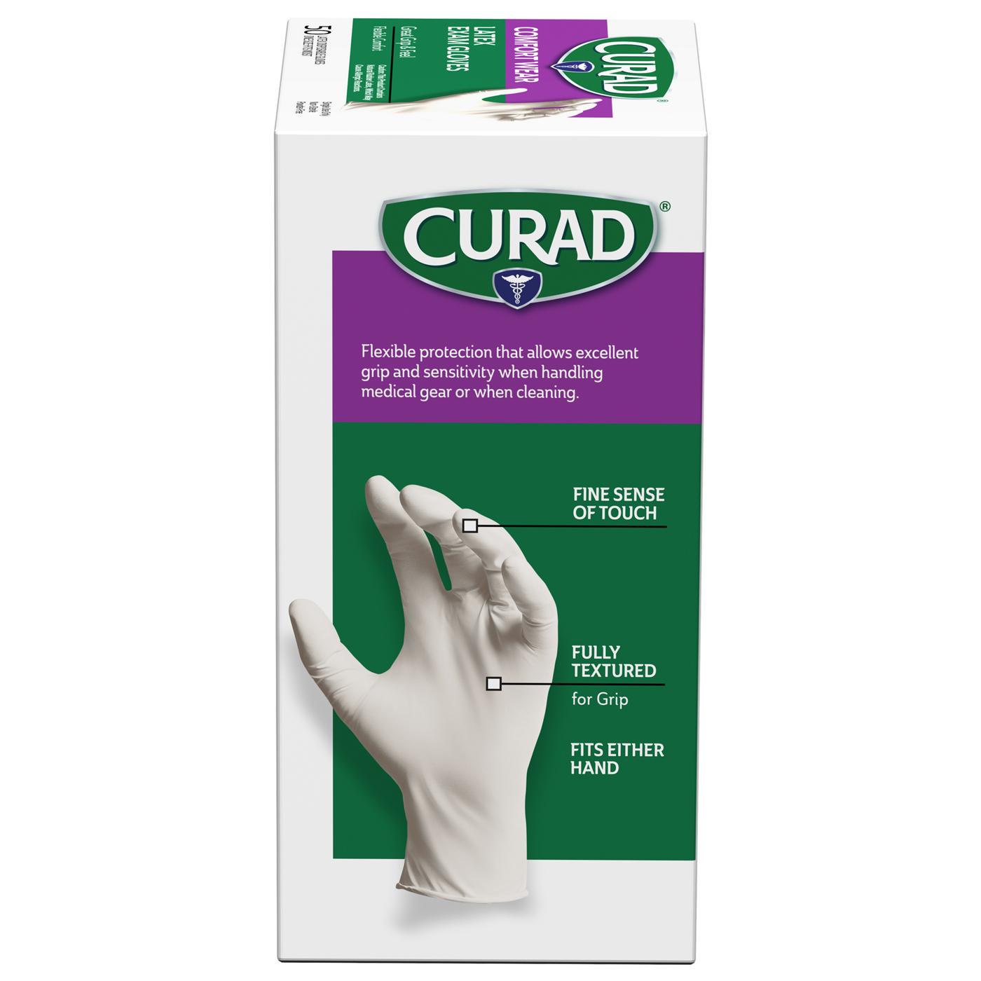 Curad Comfort Wear Latex Exam Gloves; image 3 of 4