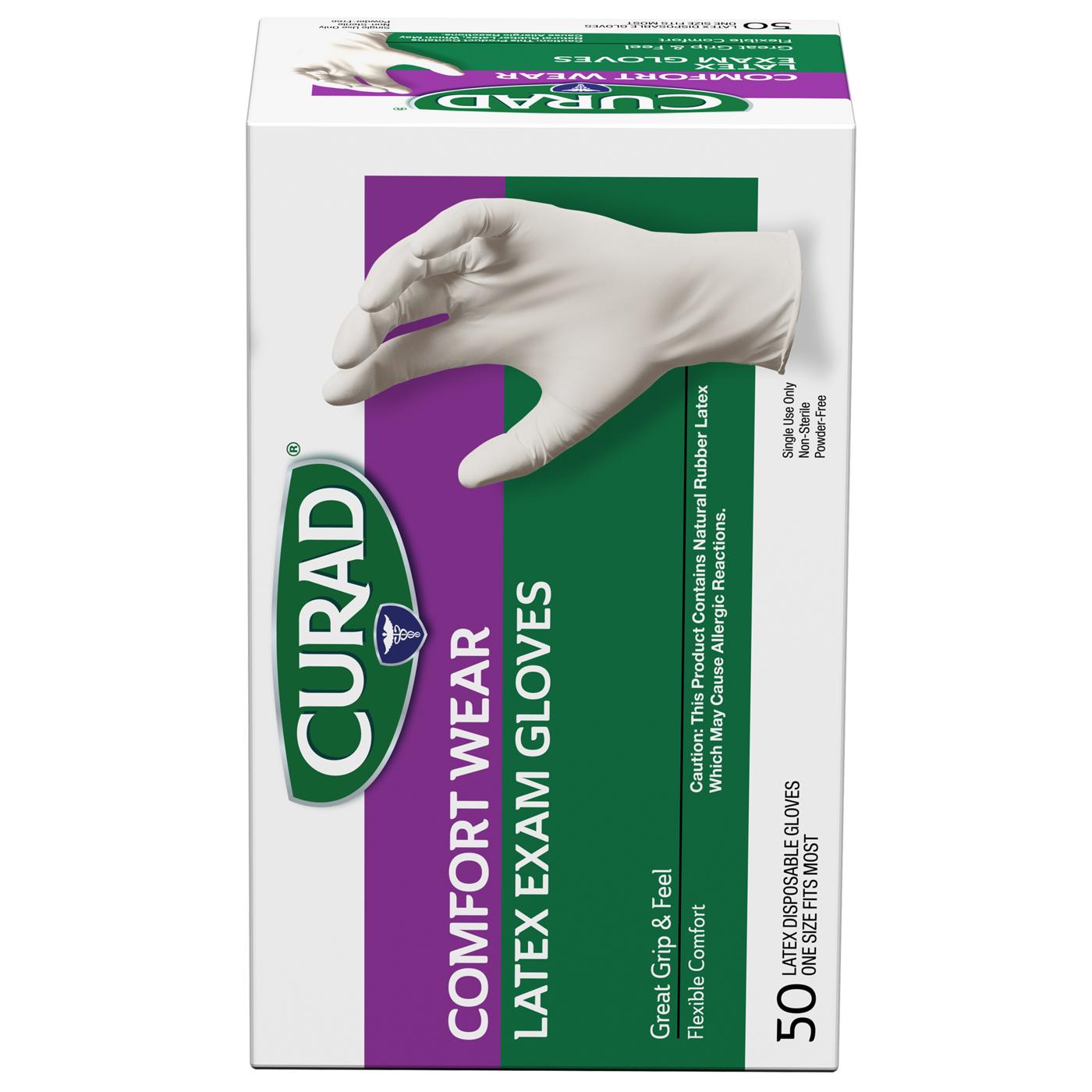 Curad Comfort Wear Latex Exam Gloves; image 4 of 4