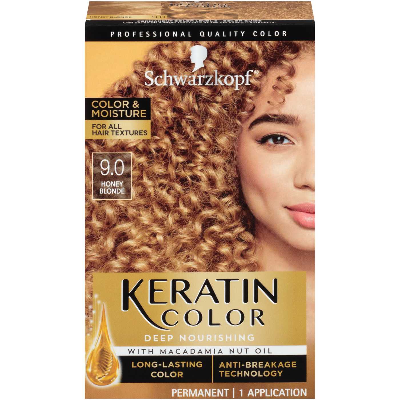 Schwarzkopf Keratin Color, Color & Moisture Permanent Hair Color Cream, 9.00 Honey Blonde; image 1 of 6