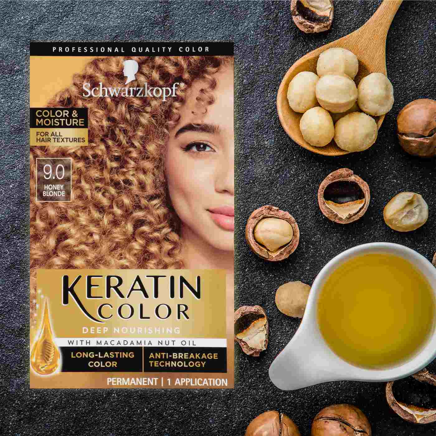 Schwarzkopf Keratin Color, Color & Moisture Permanent Hair Color Cream, 9.00 Honey Blonde; image 3 of 6