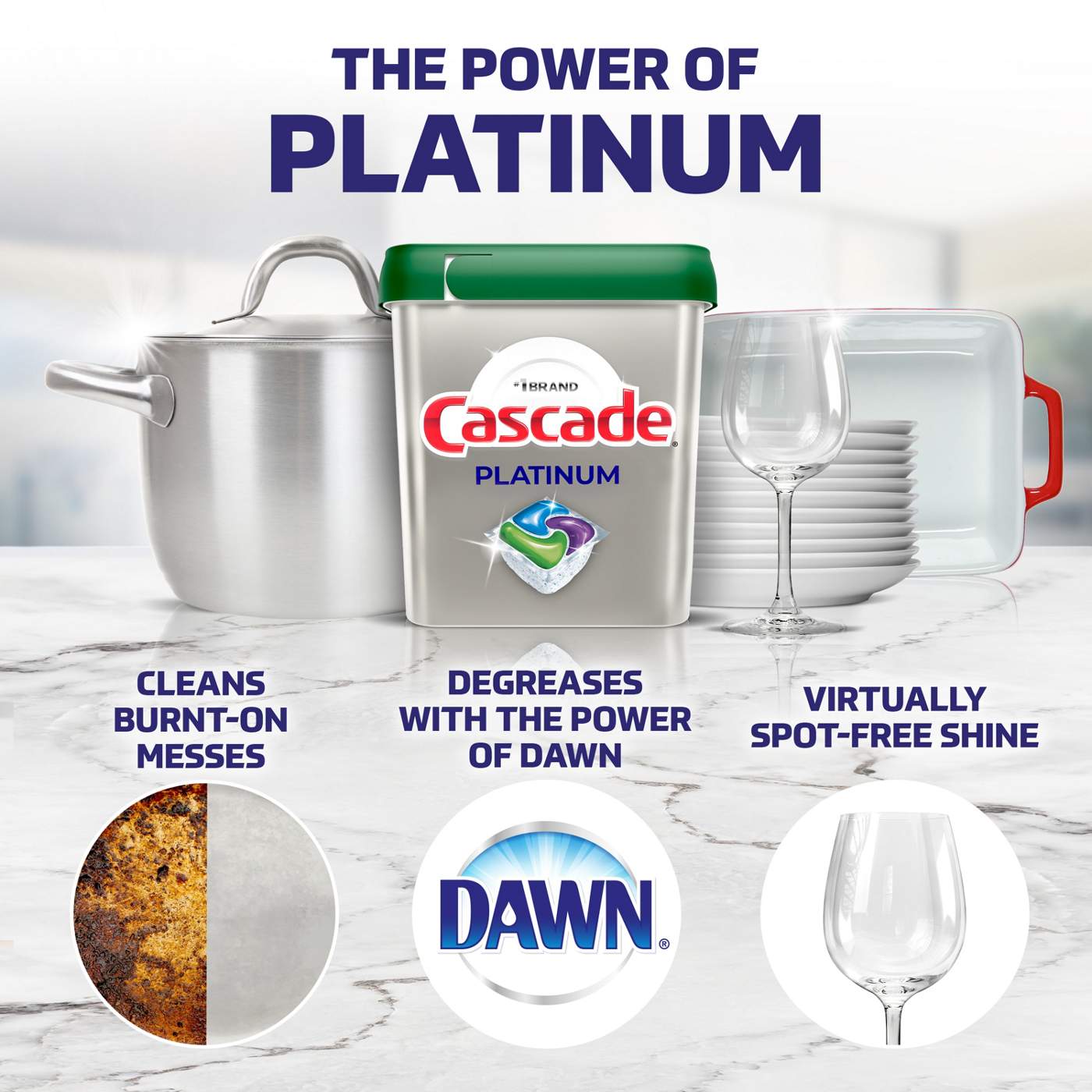 Cascade Platinum Fresh Scent Dishwasher Detergent ActionPacs + Oxi; image 6 of 9