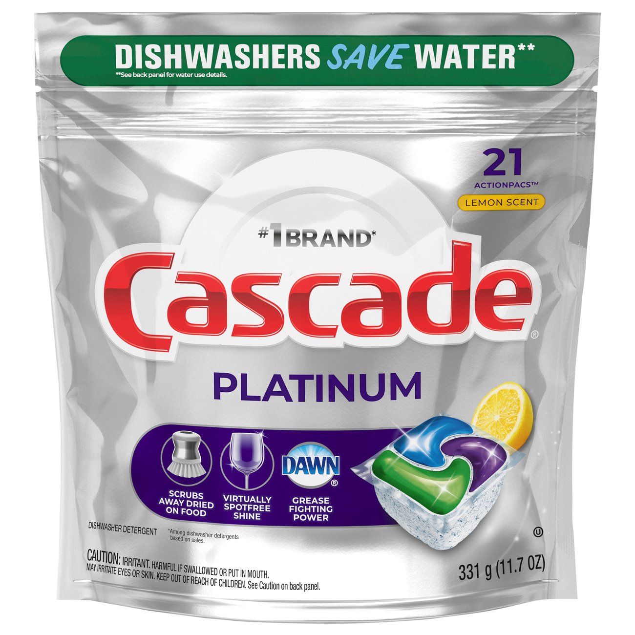 Cascade Platinum Lemon Scent Dishwasher Detergent ActionPacs Shop