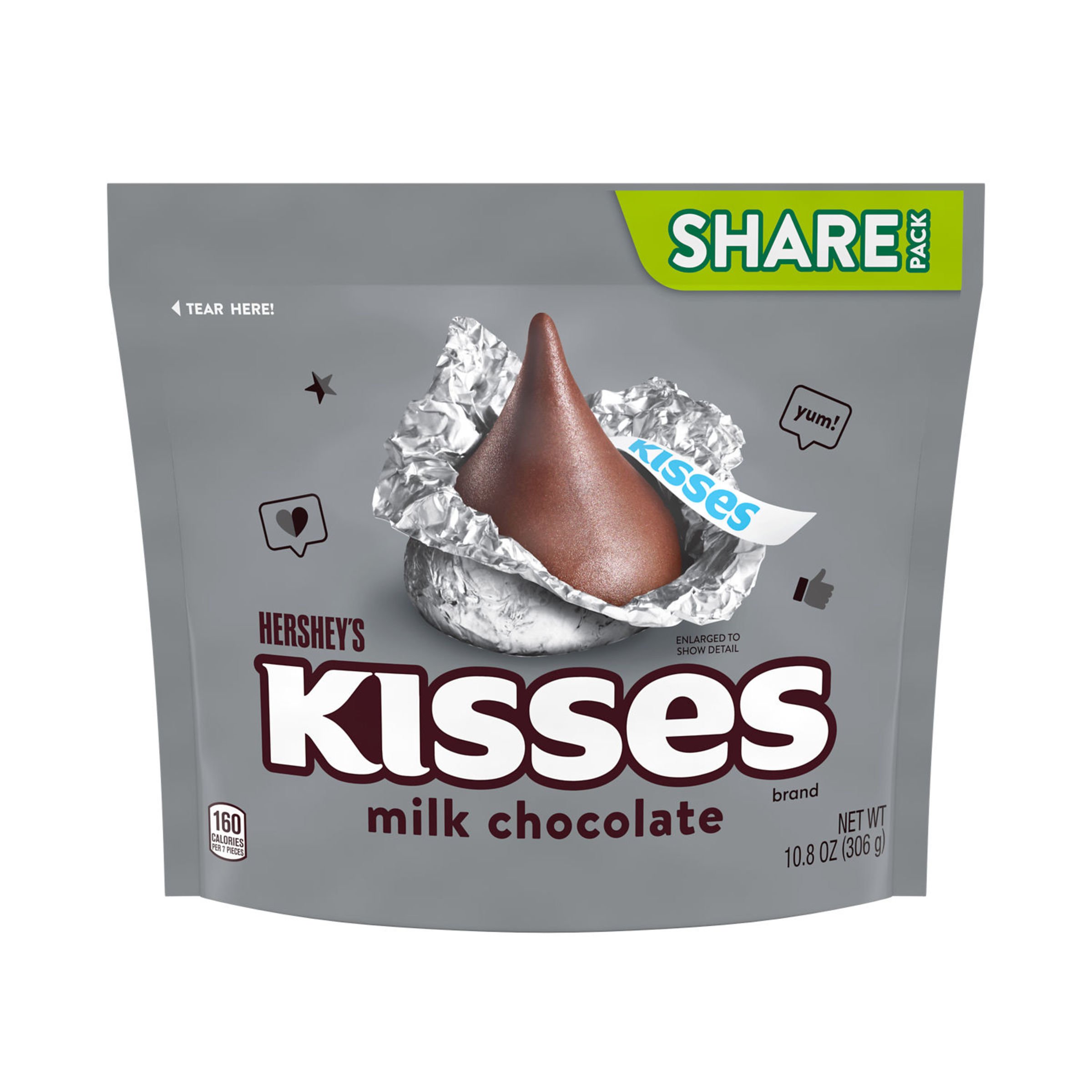 HERSHEY'S KISSES Valentine's Milk Chocolate Candy, 10.1 oz bag