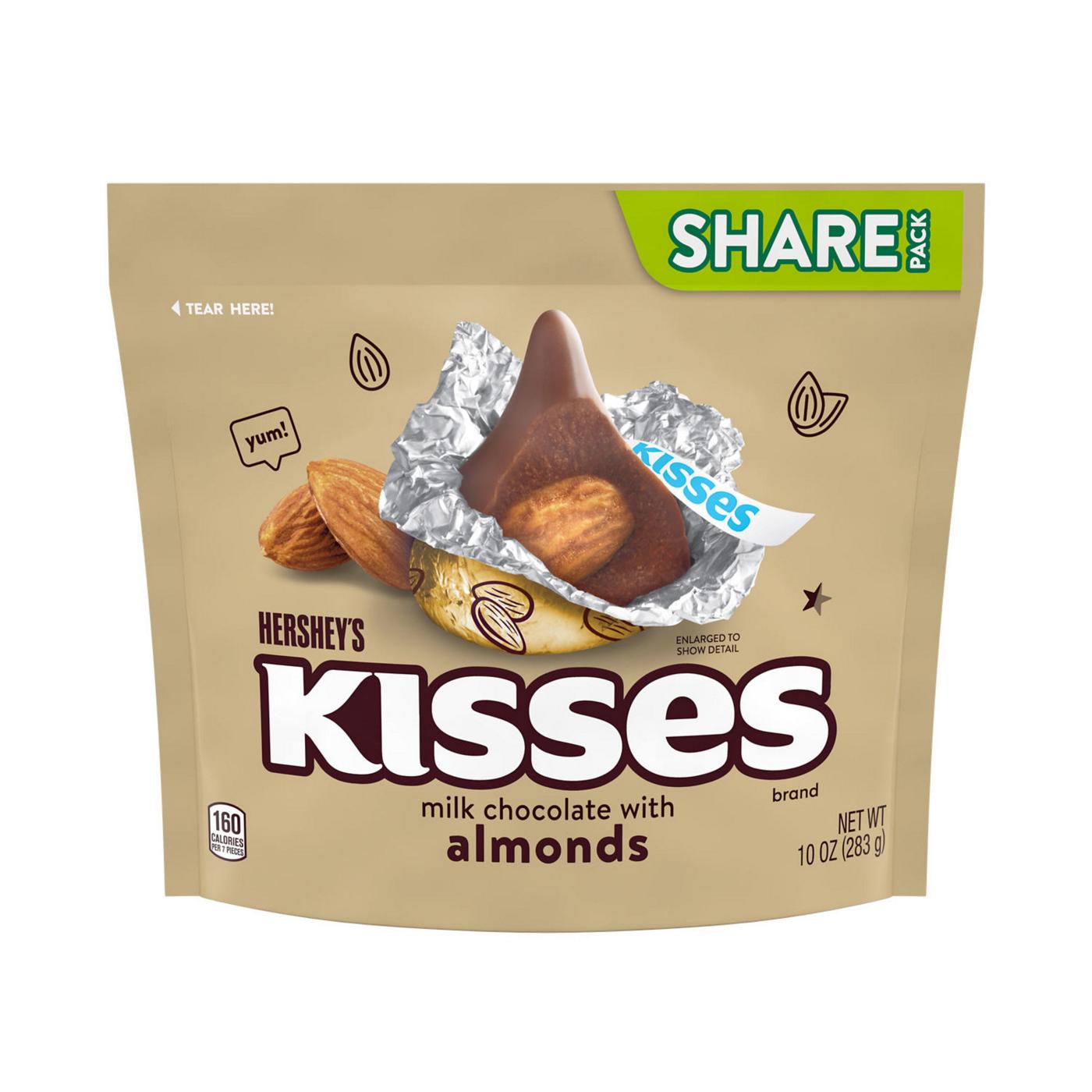 Hershey's Kisses Milk Chocolate with Almonds Candy - Share Pack; image 1 of 7