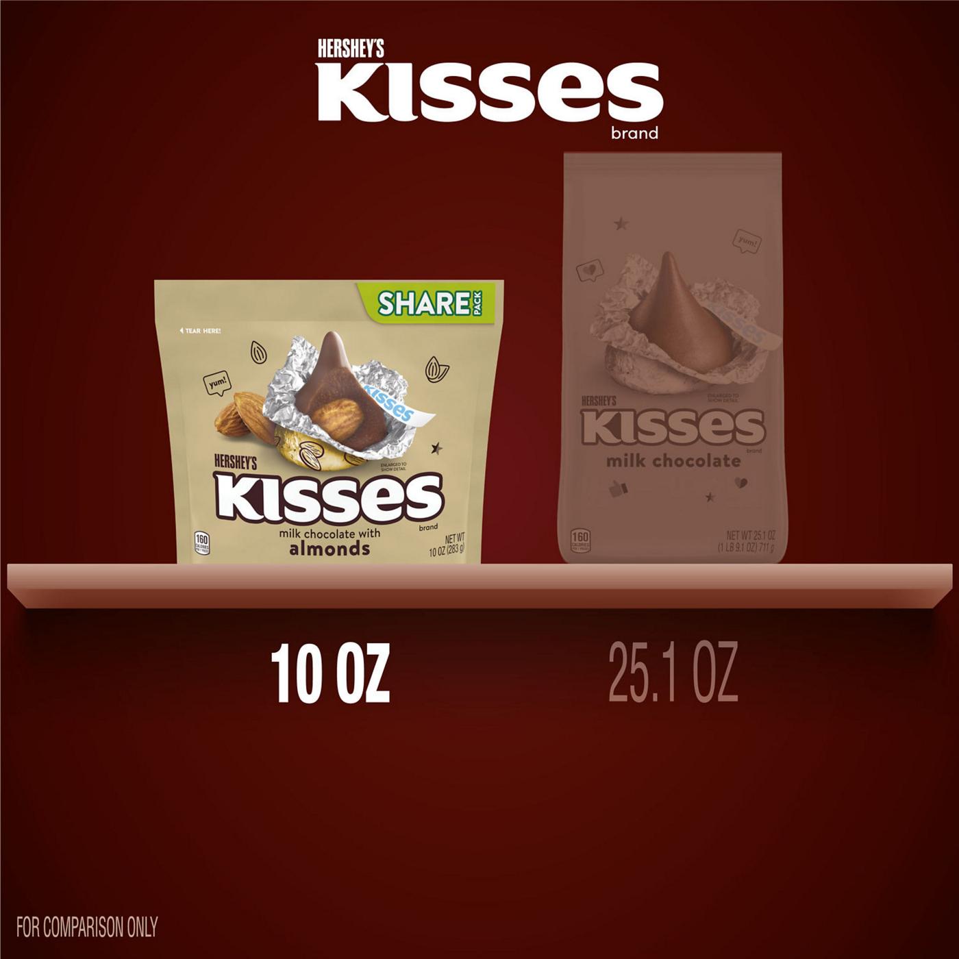 Hershey's Kisses Milk Chocolate with Almonds Candy - Share Pack; image 2 of 7