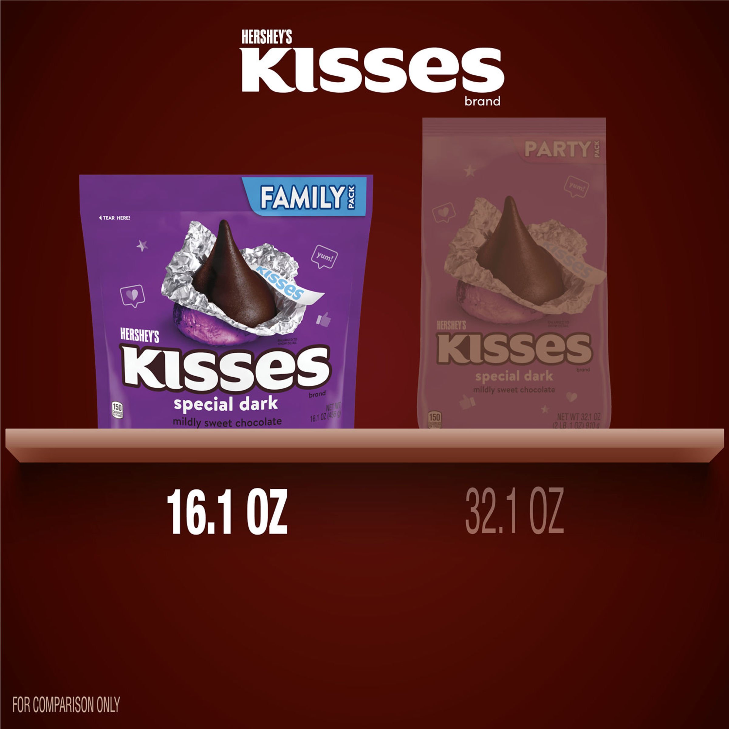 Hershey's Kisses Dark Chocolate Candy, Family Pack - Shop Candy At H-E-B