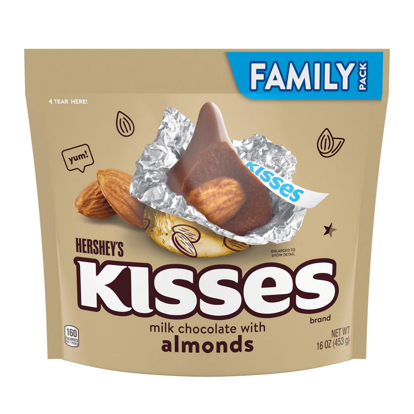Hershey's Kisses Milk Chocolate Candy with Almonds Family Pack ; image 1 of 6