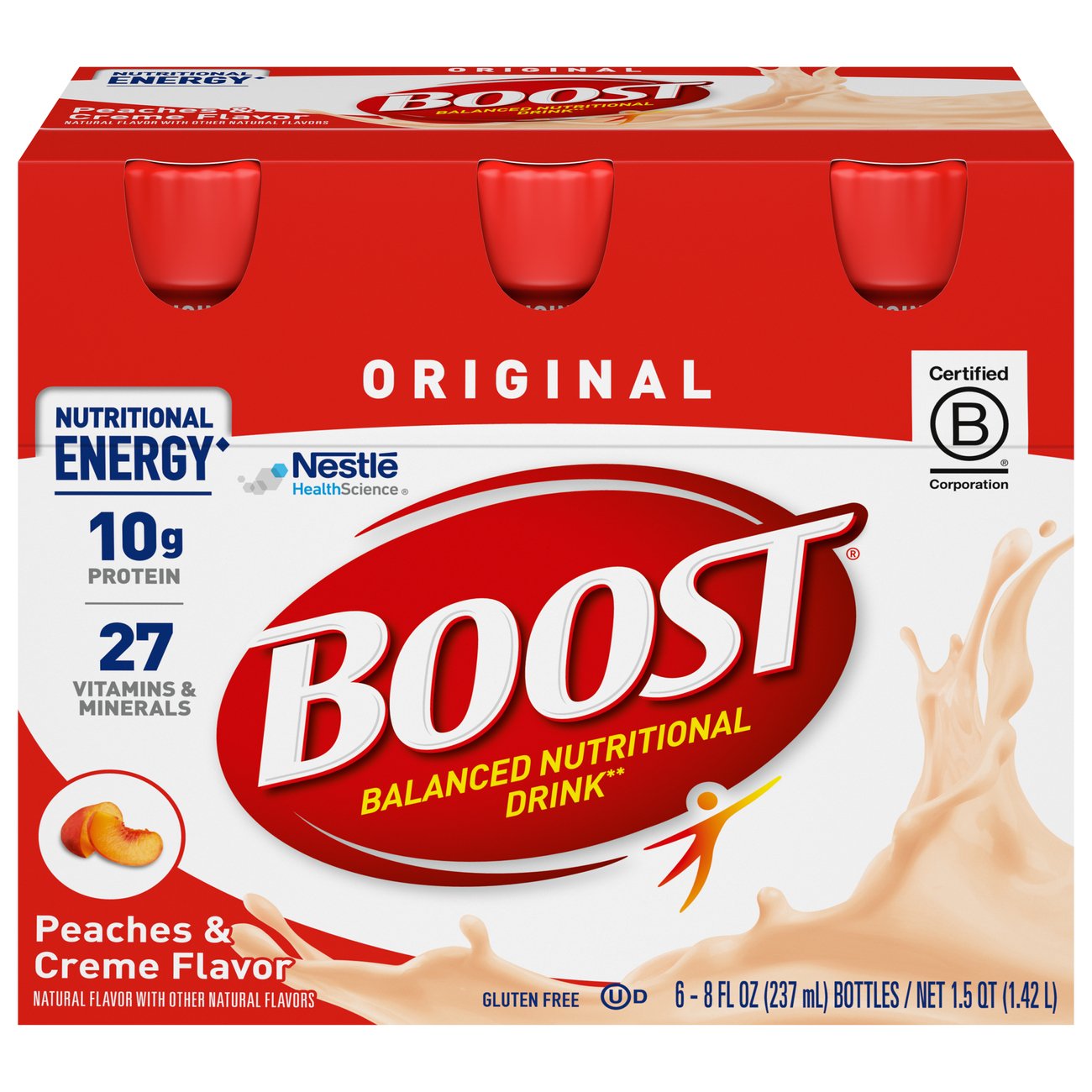 Boost Original Complete Nutritional Drink Peaches & Crème 8 oz Bottles