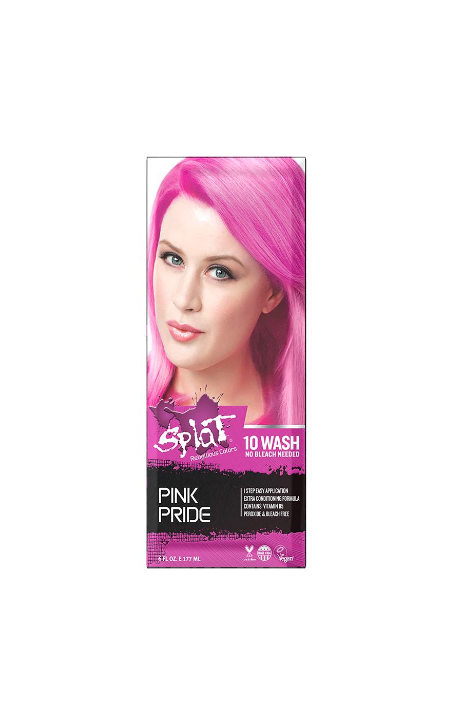 Splat 10 Wash Temporary Hair Color Pink Pride; image 1 of 5