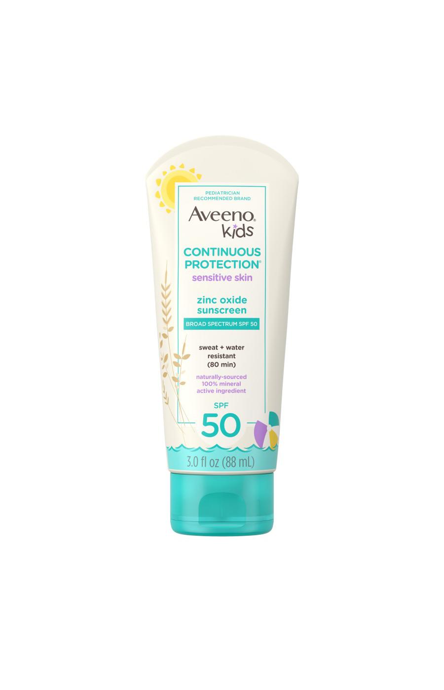 Aveeno Kids Continuous Protection Lotion Sunscreen With Broad Spectrum SPF 50; image 1 of 8